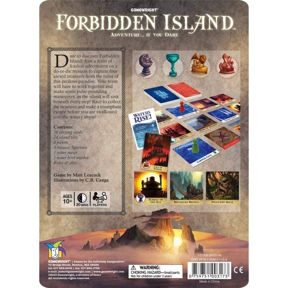 Forbidden Island Adventure Board Game By Gamewright  2-4 Players Ages 10+ - Picture 4 of 6